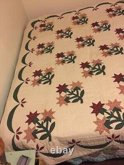 USA Hand Made Full/Twin Size Quilt Patchwork /Applique quilt