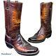 Usa Hand Made Vintage Rare 1970 Men Wrangler 5630 Cowboy Shiny Leather Boot 9.5b
