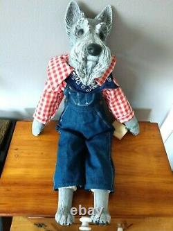 USA Handmade in PA Scottish Terrier ceramic doll, vintage, rare, antique