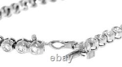 USA Made Natural 4ct Diamond Tennis Bracelet Round Bezel 14k White Gold 4.00ct