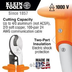 USA-Made One-Hand Insulated Cable Cutter for Aluminum & Copper