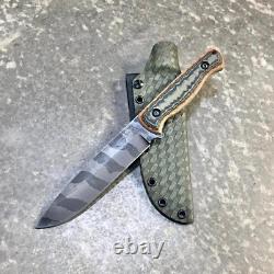 USA custom handmade outdoors bushcraft hunting survival knife, EDC carbon steel
