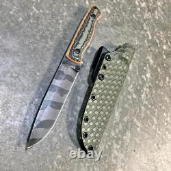 USA custom handmade outdoors bushcraft hunting survival knife, EDC carbon steel