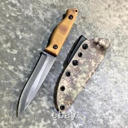 USA custom handmade outdoors bushcraft hunting survival knife, EDC carbon steel