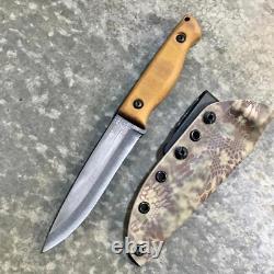 USA custom handmade outdoors bushcraft hunting survival knife, EDC carbon steel