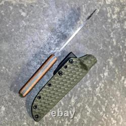 USA custom handmade outdoors bushcraft hunting survival knife, EDC carbon steel