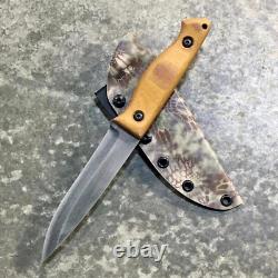 USA custom handmade outdoors bushcraft hunting survival knife, EDC carbon steel