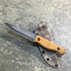 USA custom handmade outdoors bushcraft hunting survival knife, EDC carbon steel