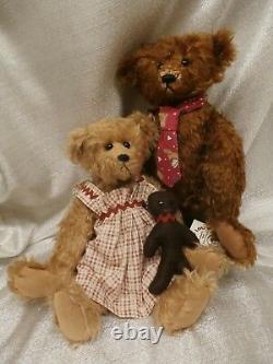 USA made mohair River Hills Bears by Edda Seiple LE Edward 11/25 Girl 13/35 lot