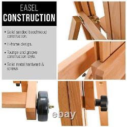 U. S. Art Supply Master Multi-Function Studio Artist Wooden Easel, Adjust H-Frame
