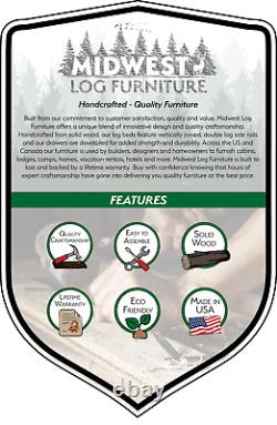 Unfinished Log Headboard Full Natural Cedar/Solid Wood/Amish Made in USA