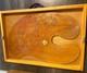 Vtg Lee Boynton Hand Made Wood Artist Palette & Case Curved Board 24 Usa Made