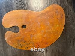 VTG Lee Boynton Hand Made Wood Artist Palette & Case Curved Board 24 USA Made