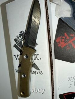 Vehement Foreman Satin Tigerlypse CPM 154 OD Micarta Black Liners