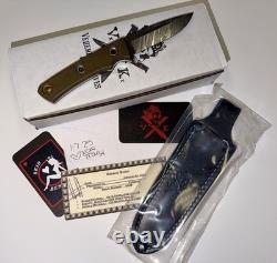 Vehement Foreman Satin Tigerlypse CPM 154 OD Micarta Black Liners