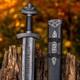 Viking N0rthman Sword, Hand Made Damascus Steel Blade Double Edge Blade