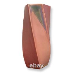 Vintage 1928 Roseville Pottery Art Deco Futura Vase Pink Raspberry Twist