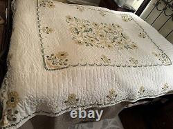 Vintage 1950'sUSA HANDMADE Quilted & Cross StitchedNo Holes or TearsNiceBR