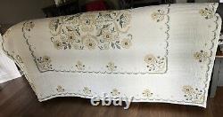 Vintage 1950'sUSA HANDMADE Quilted & Cross StitchedNo Holes or TearsNiceBR
