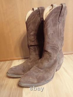 Vintage 1977 Stewart Boot Co Fine Hand Made USA Cowboy Suede Leather Boots 9EE