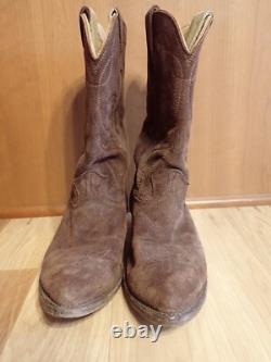 Vintage 1977 Stewart Boot Co Fine Hand Made USA Cowboy Suede Leather Boots 9EE