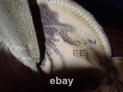 Vintage 1977 Stewart Boot Co Fine Hand Made USA Cowboy Suede Leather Boots 9EE