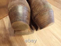 Vintage 1977 Stewart Boot Co Fine Hand Made USA Cowboy Suede Leather Boots 9EE