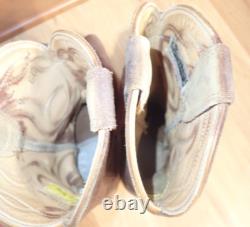 Vintage 1977 Stewart Boot Co Fine Hand Made USA Cowboy Suede Leather Boots 9EE