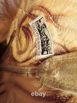 Vintage 1977 Stewart Boot Co Fine Hand Made USA Cowboy Suede Leather Boots 9EE