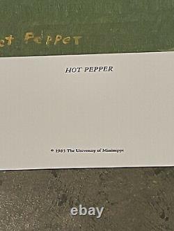 Vintage 1980's Theora Hamblett Hot Pepper Print Mississippi Artist