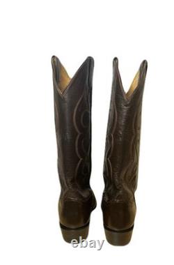 Vintage 1980s LARAMIE Hand Made Cowboy Boots Western Ranch Leather USA Sz 10.5