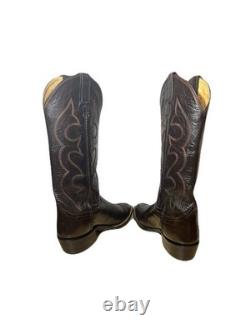 Vintage 1980s LARAMIE Hand Made Cowboy Boots Western Ranch Leather USA Sz 10.5