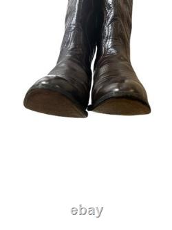 Vintage 1980s LARAMIE Hand Made Cowboy Boots Western Ranch Leather USA Sz 10.5