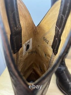 Vintage 1980s LARAMIE Hand Made Cowboy Boots Western Ranch Leather USA Sz 10.5