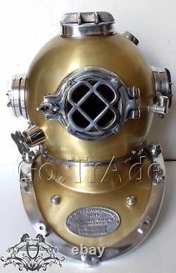 Vintage Antique Morse U. S Navy Diving Divers Helmet Solid Steel & Aluminium Gift