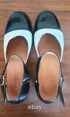 Vintage Black/White Leather Pumps Greater L. A. Hand Made In USA Size 7