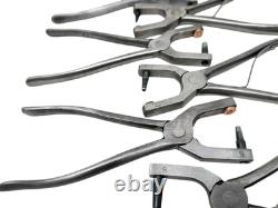 Vintage C. S. Osborne & Co Large 9 pc Lot Hand Held Leather Hole Punches USA Made