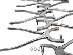 Vintage C. S. Osborne & Co Large 9 pc Lot Hand Held Leather Hole Punches USA Made