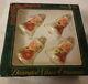 Vintage Christmas Ornaments Made Usa Glass Hand Made Gorgeous Roses Bells In Box