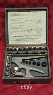 Vintage GS G-5 Hand Press for Watch Crystals Full Set with Dies USA Made