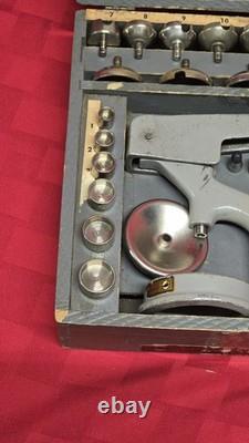 Vintage GS G-5 Hand Press for Watch Crystals Full Set with Dies USA Made