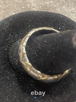 Vintage Hand Crafted 18kt and Sterling Sapphire Ring 8 3/4 made in USA