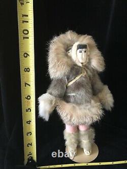 Vintage Hand Made Alaska Eskimo Mother And Child Doll