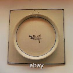 Vintage Hand Made Hand Painted Ceramic Porcelain Plate Signed Thomas Wall Decor