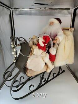 Vintage Hand Made In USA Santa On Sleigh. One of a kind