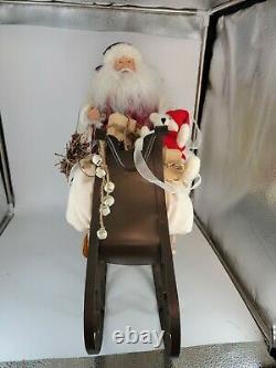 Vintage Hand Made In USA Santa On Sleigh. One of a kind