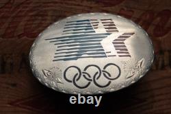 Vintage Hand Made USA Olympic Inlay Western Belt Buckle