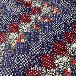 Vintage Handmade, Hand Stitched Queen Size Americana Quilt 87x85