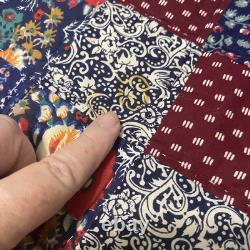 Vintage Handmade, Hand Stitched Queen Size Americana Quilt 87x85