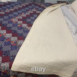 Vintage Handmade, Hand Stitched Queen Size Americana Quilt 87x85